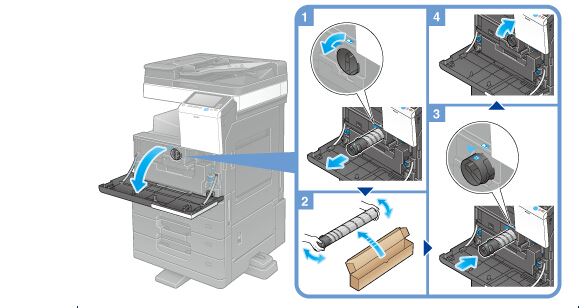 柯尼卡美能达bizhub227复印机碳粉更换图解